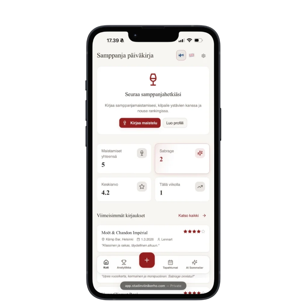 Stadin viinikerho app